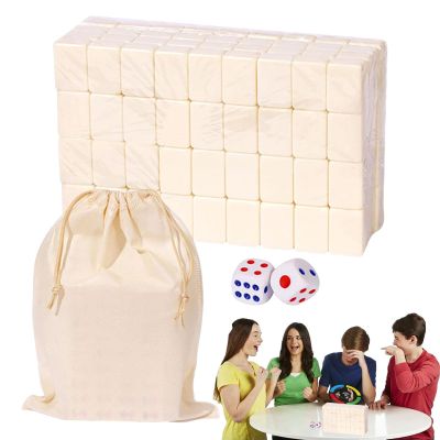 Bavokon Mah Jong Classic Game, Portable Majiang Set, Chinese Mahjong Game Set with Carrying Travel Storage Bag for Family Gathering, Ages 16+ to Adult