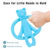 2 Pack Baby Teething Toys for 0-6 6-12 Months, Silicone Baby Bear Teether, Easy to Grip Teether for Babies Infants Boys Girls, BPA Free, Blue and Yellow view 3