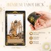 SUGEYA Tarot Cards with Guide Book, 78 Black Tarot Deck Set with Table Cloth, Chakra Stones, Velvet Bag and More, Classic Tarot Cards for Beginners Kit, Fortune Telling Game view 3