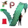 Kunovo Dragon Poi Green Dance Dragon Spinning Ribbons, Washable Silk-Like Spinning & Shaking Poi Set with Dragon Head, Swing Rope and Bag, Fitness Dragon Streamer (Size : 10 m (33 ft)), 58741 view 1