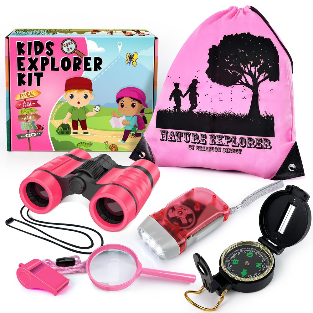 ESSENSON Kids Explorer Kit - Adventure Kit for Kids, Outdoor Explorer Kit with Binoculars, Summer Outdoor Toys for Kids Ages 4-8