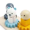 Bigjigs Toys Arctic Animal Cog Puzzles Board - 10 Piece Wooden Shape Matching Game, Sustainable Wood Pieces with Silicone Shapes, Baby Toddler Montessori Toys, Gifts for 1 2 3 Year Old view 2