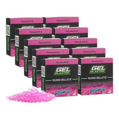 Gel Blaster Gellets Refill Ammo, 100,000 Pink Gellets - Made for Gel Blasters - Eco Neutral, Non-Toxic, Water Based Gel Balls - Made Specifically for Gel Blaster - Ages 14+