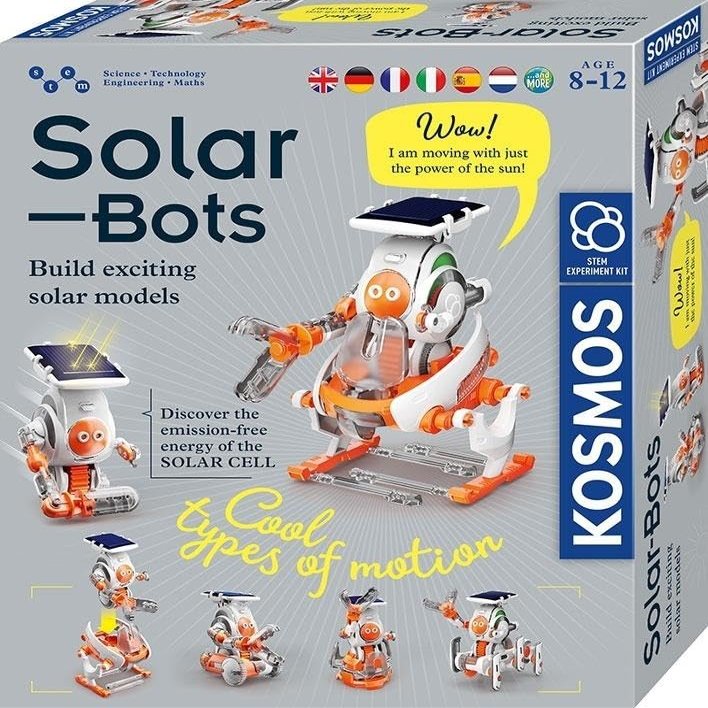 KOSMOS 617417 Solar Bots, Build 8 Solar Models, Kit for Robots, Multilingual Instructions - Robo-Fun for Children from 8-12 Years