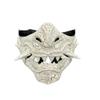 Beyond Collectibles Japanese Monster Hannya Mask Demon Oni Samurai Half Face Shield Crack (White), One size fit most, Black view 1