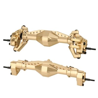 ALBARAY Upgrade Parts Compatible with Axial for UTB18 for RTR for Capra Buggy for 1/18 Brass Portal Front and Rear Axle with Steel Gear RC Car Upgrade Parts Accessories (Color : Front Rear Axles)