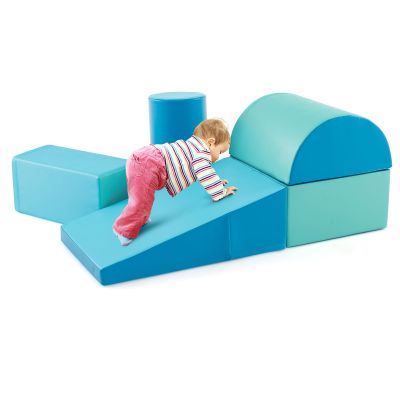 Costzon 5 Pieces Climbing Toys for Toddlers, Soft Foam Block Play Structures Infants Climbers for Child Development, Waterproof Kids Climbing Toys Indoor for Preschool Baby
