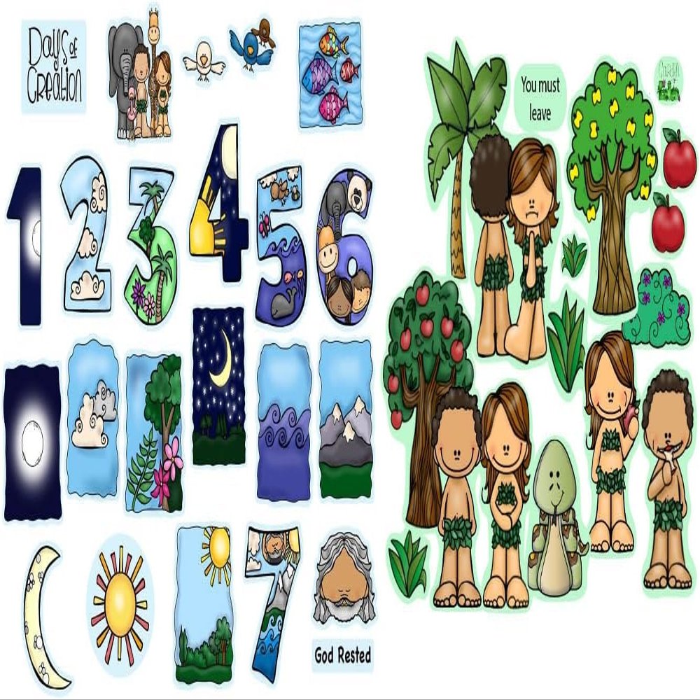 Story Time Felts Days of Creation & Garden of Eden Felt Sets Bible Felt/Flannel Board Stories Lesson Guide Activity Pages