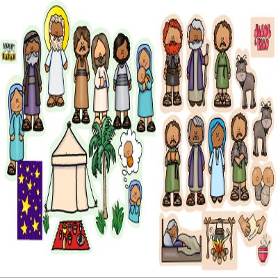 Abraham & Sarah Bible Felt Set Old Testament Story Flannel Board Kids Flannelbaord Religious (Abraham & Sarah and Jacob & Essau)