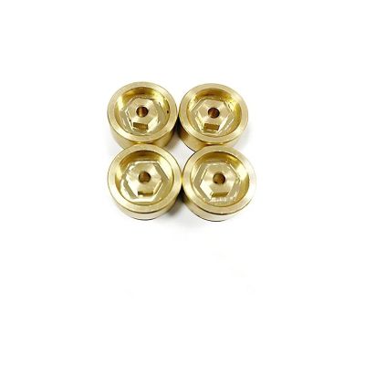 ALBARAY Upgrade Parts Compatible with HOBBYPLUS for RC 1/18 4pcs Copper Full Brass Wheel Hex Hub Adapter Rock Crawlers Upgrades Parts