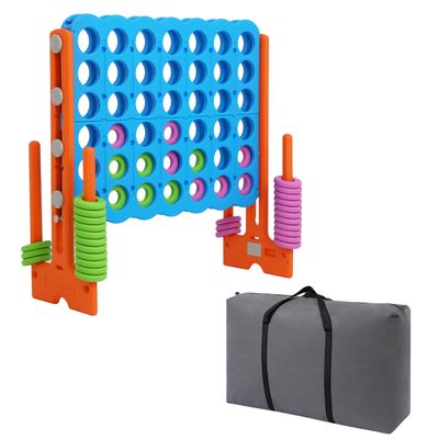 SDADI Jumbo 4 in a Row Game, 4-to-Score Giant Game Set with Adjustable Height (2.5-3.5 FT) for Kids & Adults, Indoor/Outdoor Connect Game with Quick-Release Slider, Perfect for Family and Party Games