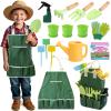 JOI MEW Kids Gardening Tools Set, Garden Toys w/Wooden Handle Alloy Rake,Fork,Trowel, Watering Can,Gloves,Tote Bag,Plant pots, DIY Bookmark Kits, Spring Summer Toy Outdoor Gift for Toddler Boy Girl view 1