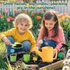 JOI MEW Kids Gardening Tools Set, Garden Toys w/Wooden Handle Alloy Rake,Fork,Trowel, Watering Can,Gloves,Tote Bag,Plant pots, DIY Bookmark Kits, Spring Summer Toy Outdoor Gift for Toddler Boy Girl view 2