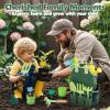 JOI MEW Kids Gardening Tools Set, Garden Toys w/Wooden Handle Alloy Rake,Fork,Trowel, Watering Can,Gloves,Tote Bag,Plant pots, DIY Bookmark Kits, Spring Summer Toy Outdoor Gift for Toddler Boy Girl view 4