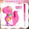 Pasimy 107 Pcs Dinosaur Birthday Party Favors Piata Set Dino Decoration 16.5 x 11.8 x 3.1 Inch Dinosaur Birthday Piata with Stick Blindfold for Party Favors(Pink,Cute) view 3