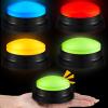 Honoson 4 Pcs Recordable Light up Buzzers for Trivia Games Answer Buzzers for Classroom Sound Buttons Family Game and Nights Back to School Supplies(Classic Color) view 1