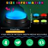 Honoson 4 Pcs Recordable Light up Buzzers for Trivia Games Answer Buzzers for Classroom Sound Buttons Family Game and Nights Back to School Supplies(Classic Color) view 2