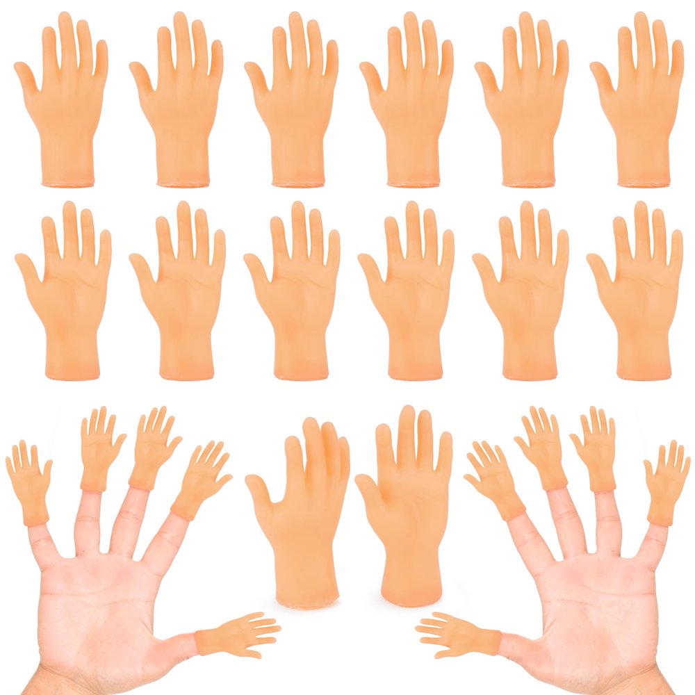 30 Pcs Tiny Finger Hands Mini Fingers Funny Hand Puppets, Miniature Small Hands for Finger Puppets Show, Gag Performance, Cute Little Hand Finger for Party Favors