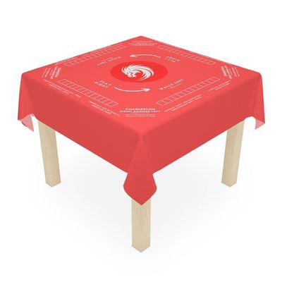 Mahjong Tablecloth - 55 x 55, Solid Color Variations (Pink), Includes Instructions and Rules