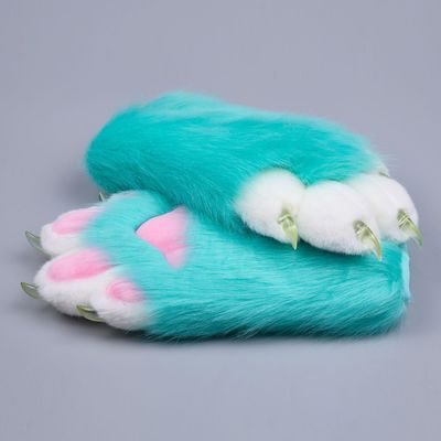 Fursuit Paws Furry Furries Paw Costumes Accessories (Green)