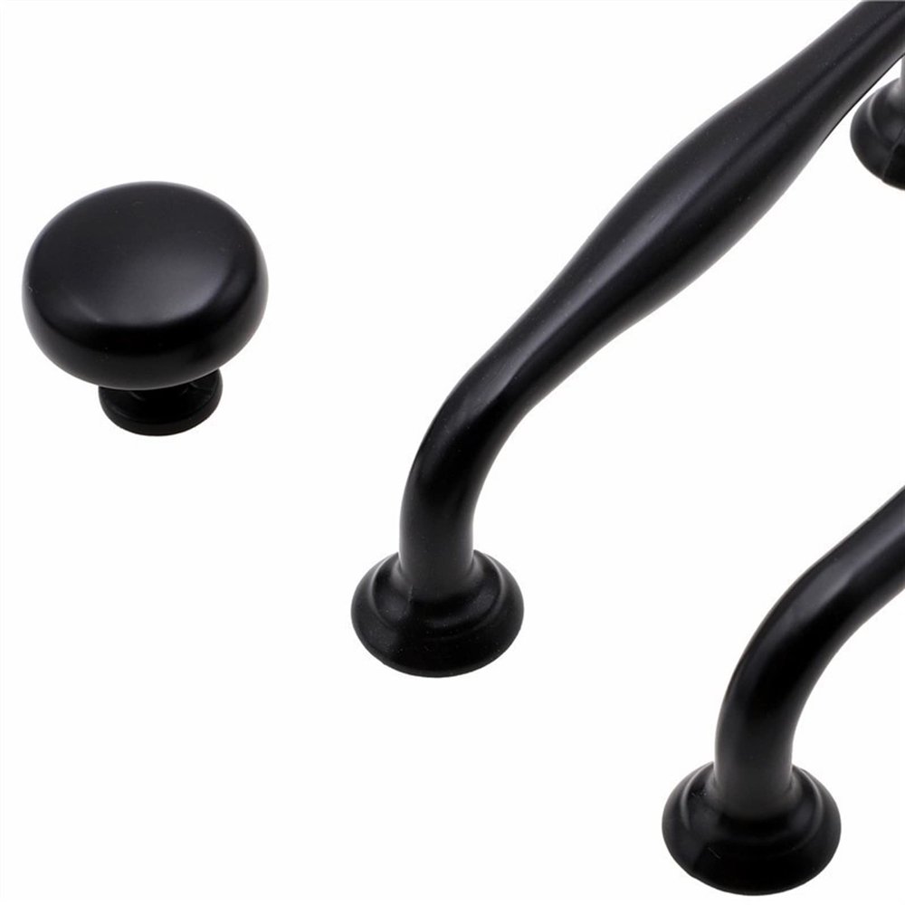 Black Aluminum Alloy Door Handle Drawer Kitchen Cupboard Cabinet Drawer Pull Knobs 1Pcs