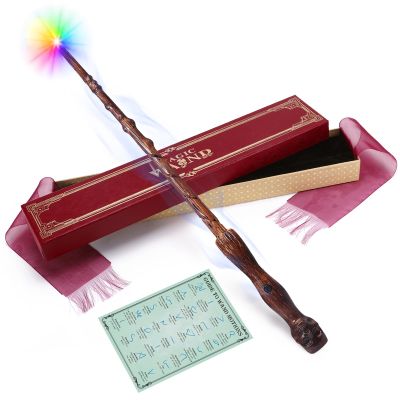 ShinySong Rechargeable Light Up Wizard Wand with Gradient Lighting, Illuminating Magic Witch Wands for Kids Christmas Cosplay Party, Ghost