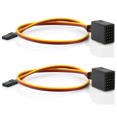 Chanmoo RC JR Style Servo Splitter 1 Male to 2/3/4/5/6 Female Y Harness Leads Y Splitter Cable Lead Wire 350mm for RC Cars Airplane Drone Receiver Servo ESC Cable Servo Fan 2Pcs (1 Male to 6Female)