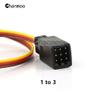 Chanmoo RC JR Style Servo Splitter 1 Male to 2/3/4/5/6 Female Y Harness Leads Y Splitter Cable Lead Wire 350mm for RC Cars Airplane Drone Receiver Servo ESC Cable Servo Fan 2Pcs (1 Male to 3Female) view 3