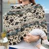 Binienty Aztec Cow Print Nursing Cover for Newborns Girls Boys, Stretchy Breathable Baby Car Seat Covers Infants Canopies view 2