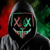 Boolavard Halloween Mask LED Light up Mask for Festival Cosplay Halloween Costume Masquerade Parties, Carnival, Gifts (Red & Green) view 1