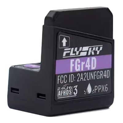 Goolsky Flysky FGr4D Receiver, 2.4GHz 4CH Waterproof Receiver Built-in Dual Antenna Compatible with Flysky All AFHDS 3 RC Transmitter Noble NB4 PL18 EL18 for RC Car Boat