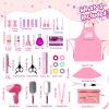 deAO Girls Beauty Salon Set, 32PCS Kids Beauty Salon Toy Kit,Pretend Play Hair Stylist Toy Kit with Hairdryer, Barber Costume Apron,Hair Styling Toy Playset Christmas Birthday for Girls view 3