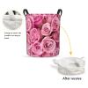 Foruidea Bright Pink Roses Laundry Basket,Laundry Hamper,Collapsible Storage Bin, Oxford Fabric Clothes Baskets,Nursery Hamper For Home,Office,Dorm,Gift Basket view 2