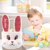 Atiming Personalized Plush Easter Basket for Kids, 1 Pack Custom Easter Furry Bunny Basket with Name for Boys Girls Easter Eggs Hunt Basket Easter Party Gift Bags view 4