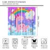 Cute Dinosaur Kids Curtains,Starry Sky Rainbow Window Treatments for Girls Bedroom Living Room Nursery Baby Room Lovely Cartoon Animal Drapes 2 Panel Set,Total Size 84" x 84" view 2