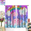 Cute Dinosaur Kids Curtains,Starry Sky Rainbow Window Treatments for Girls Bedroom Living Room Nursery Baby Room Lovely Cartoon Animal Drapes 2 Panel Set,Total Size 84" x 84" view 3