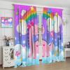 Cute Dinosaur Kids Curtains,Starry Sky Rainbow Window Treatments for Girls Bedroom Living Room Nursery Baby Room Lovely Cartoon Animal Drapes 2 Panel Set,Total Size 84" x 84" view 4