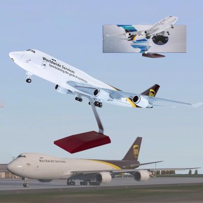 UrAcon 18.5 1:150 Scale Model Airplane UPS B747 Die-cast Planes Model Resin Aircraft Model Jet Collectibles Plane Model for Birthday Gifts