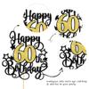 1 PCS Happy 60th Birthday Cake Topper Black Gold Glitter Cheers to 60 Years Birthday Cake Pick Hello 60 Fabulous Cake Decoration for Happy 60th Birthday Anniversary Party Decorations Supplies view 3