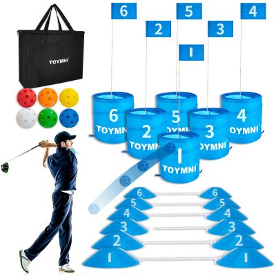 TOYMNI Golf Game Set - Portable Indoor/Outdoor Backyard/Beach PAR 6 Hole Game for Adults & Kids