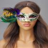 Elegant Feather Masquerade Mask Mardi Gras Burlesque Masks for Women Costume Feather Masks Venetian Masks (MARDI GRAS - ELEGANCE; BLACK EYELINE) view 2