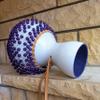 Purple Beaded White Shekere, Rhythm Gourd Instrument, Unique Musician Gifts, Natural Colour Gourd Percussion, Valentines Gifts view 2