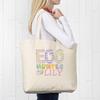 Personalization Universe Egg Hunter Personalized Large Canvas Tote Bag  Custom Kids Spring Gift  Children's Basket Tote view 2
