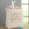 Personalization Universe Egg Hunter Personalized Large Canvas Tote Bag  Custom Kids Spring Gift  Children's Basket Tote view 3