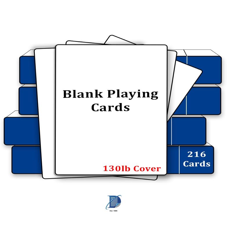 4 Set - 216 Piece Blank Playing Cards - 3.5 x 2.5 (Poker Size) - Thick Material - Easy to Write On! (Perfect for DIY Games or Flash Cards)