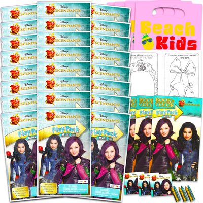Disney Descendants Mini Party Favors Set - Bundle with 24 Descendants Play Packs with Coloring Pages, Stickers, More | Descendants Party Supplies