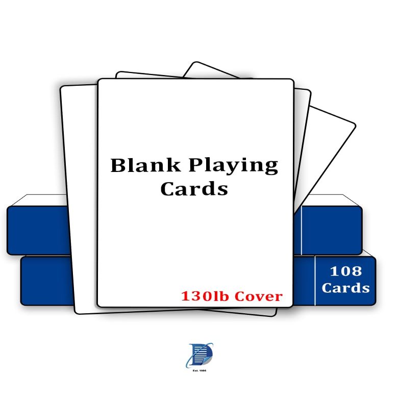 2 Set - 108 Piece Blank Playing Cards - 3.5 x 2.5 (Poker Size) - Thick Material - Easy to Write On! (Perfect for DIY Games or Flash Cards)