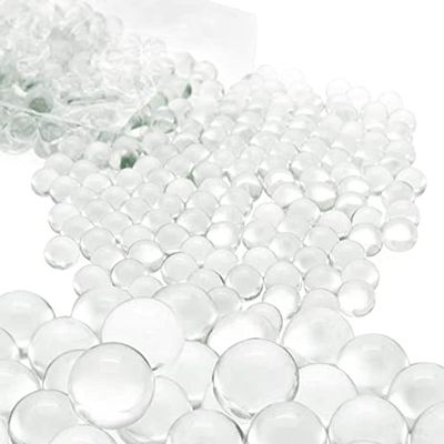 200pcs 10mm Clear Glass Marbles Solid Marble Beads Marbles Games Bouncing Ball Pinball Machine Vase Fish Tank Filler Home Decor