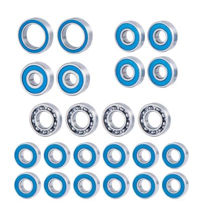 ALBARAY Upgrade Parts Compatible with Axial for Capra for Currie F9 24PCS Ball Bearing Kit Front & Rear Axle Blue Bearing Upgrade Parts