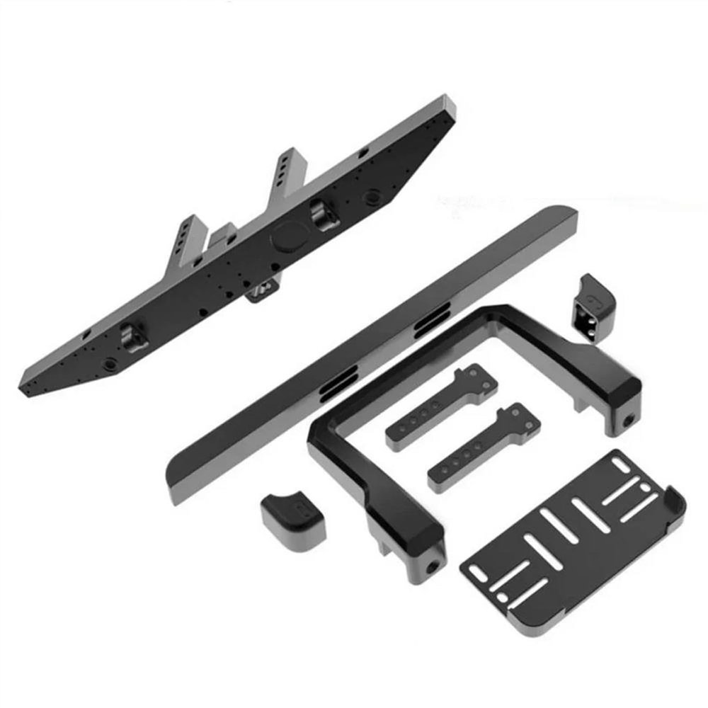 ALBARAY Upgrade Parts Compatible with TRX-4 for 1/10 RC Crawler for Defender Aluminum Bull Bar for TRX4 Front Rear Bumper with Winch Tow Hook Mount Upgrade Parts (Color : Front and Rear)